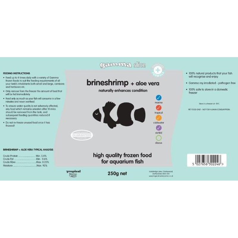 Gamma Slice Brineshrimp Aloe Vera Flat pack 250g (outer qty 40)