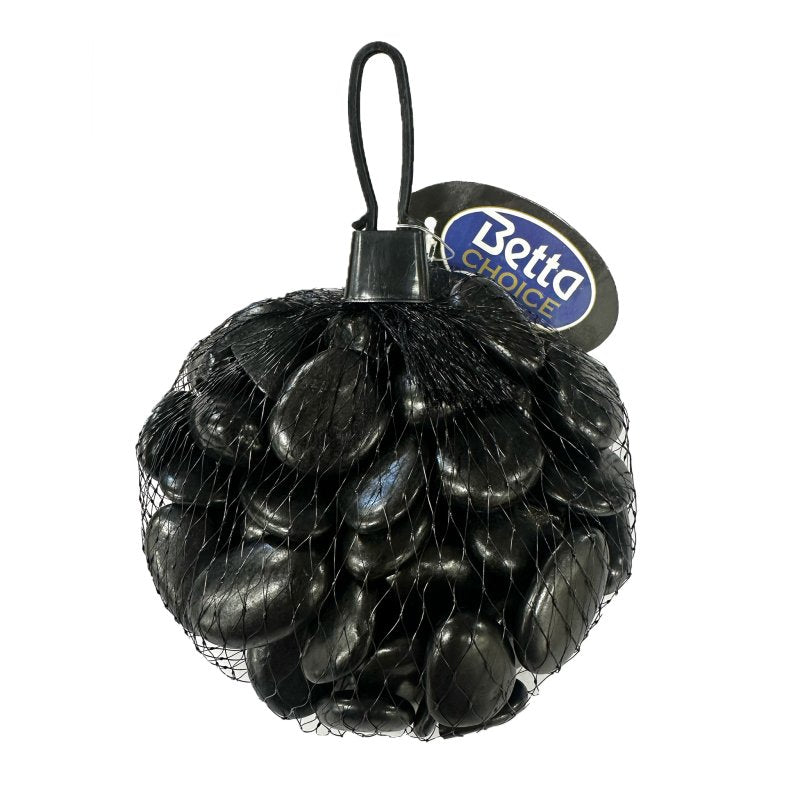 Betta Wet Look 1cm Black Pebbles 500g
