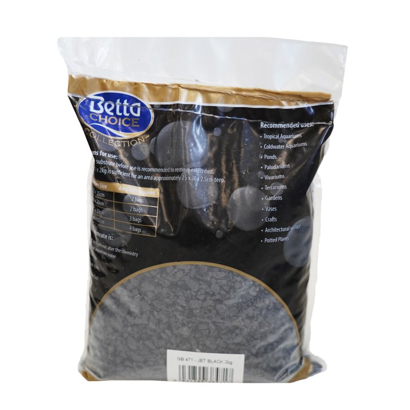 Betta Choice Jet Black Pebble Gravel 2kg